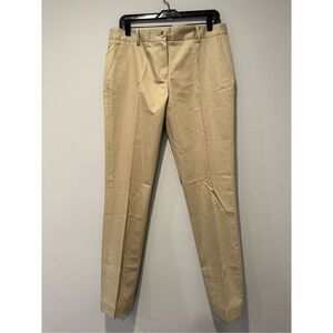 Lacoste Women's Gabardine Straight Leg Chino Pants in tan size EU40/US8, NWT